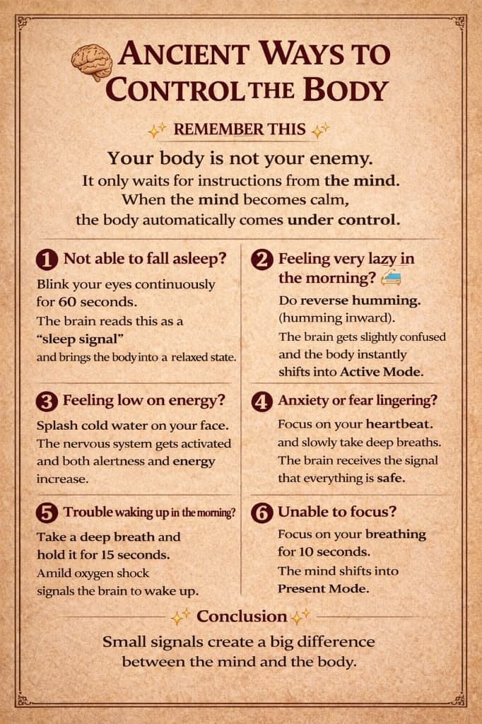 Ancient Ways to Control the Body Infographic English
